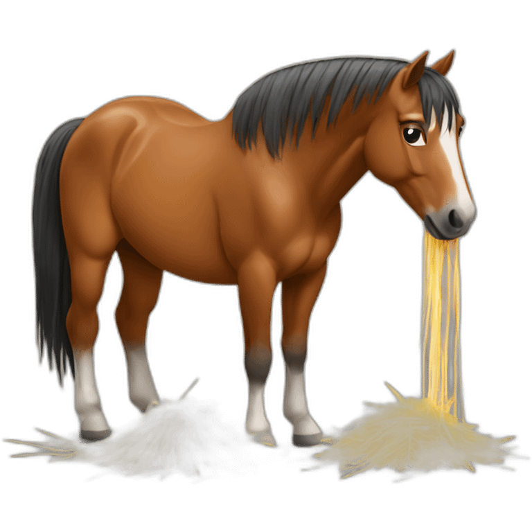 horse eating hay emoji