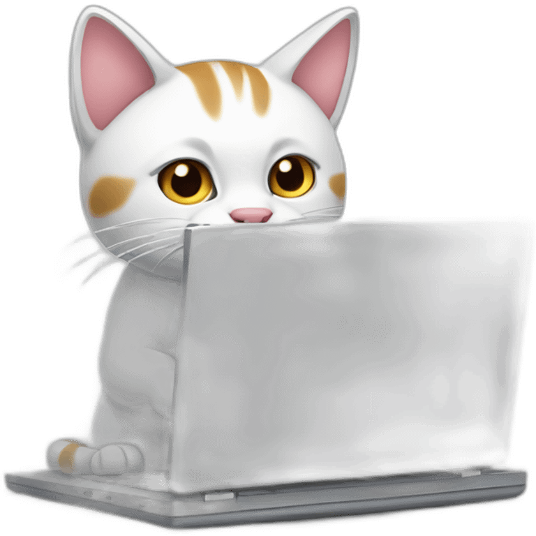 Cat working on laptop emoji