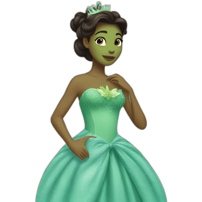 Tiana and the frog blue dress emoji