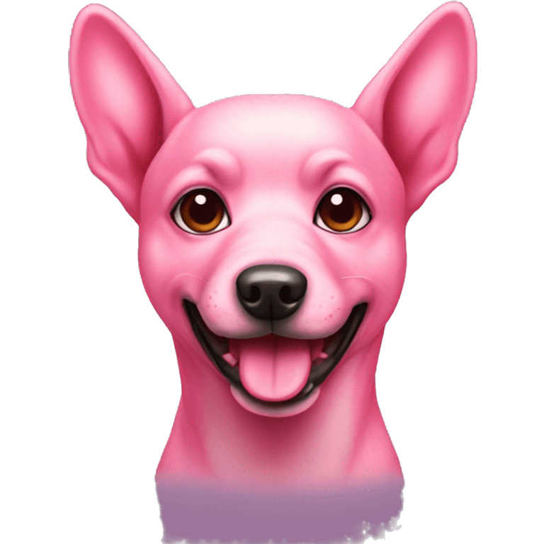 Pink strawberry dog emoji