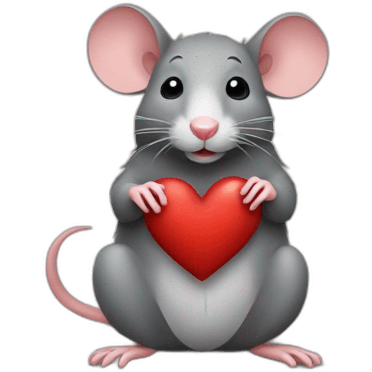 Rat love with heart emoji