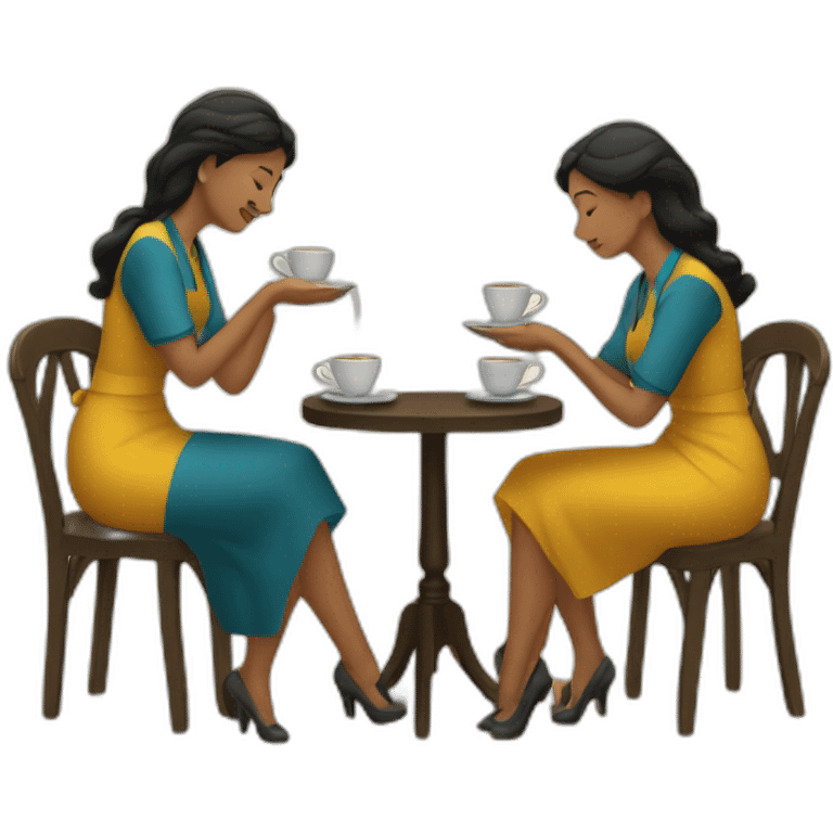 Dos mujeres tomando café  emoji