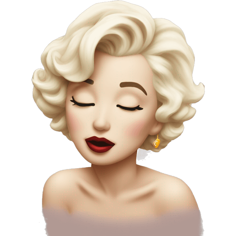 Marilyn Monroe kissing emoji