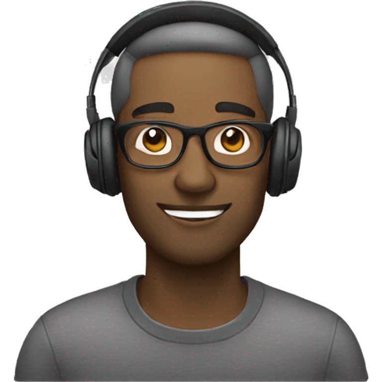 Man with glasses and headphones on emoji