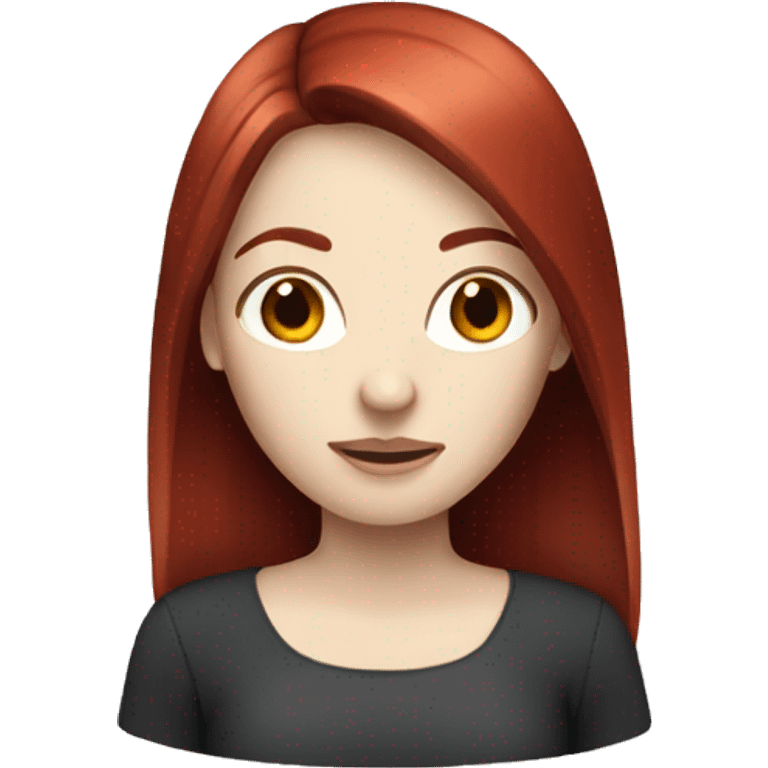 pale girl with dark straight red hair emoji