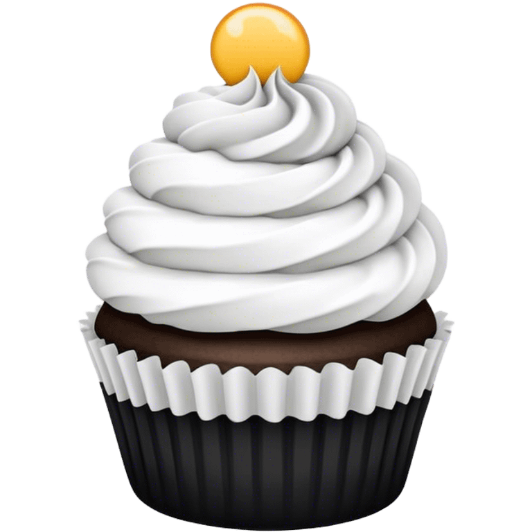 Black and white cupcake emoji