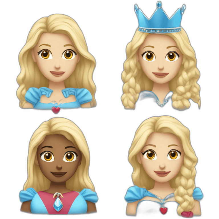 Queen Heart wiht blue eyse and blonde emoji