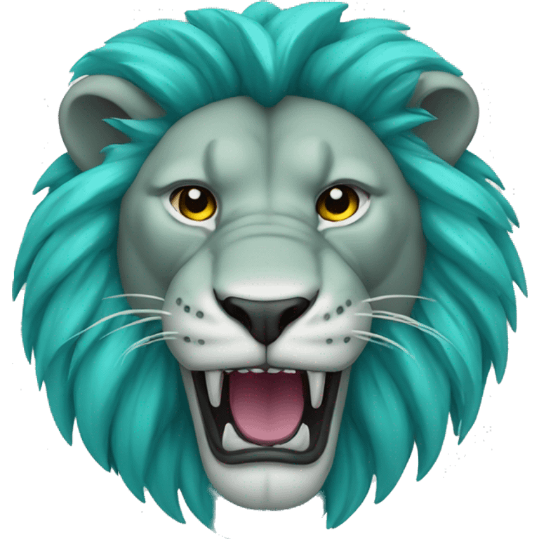 Cyan roaring lion emoji