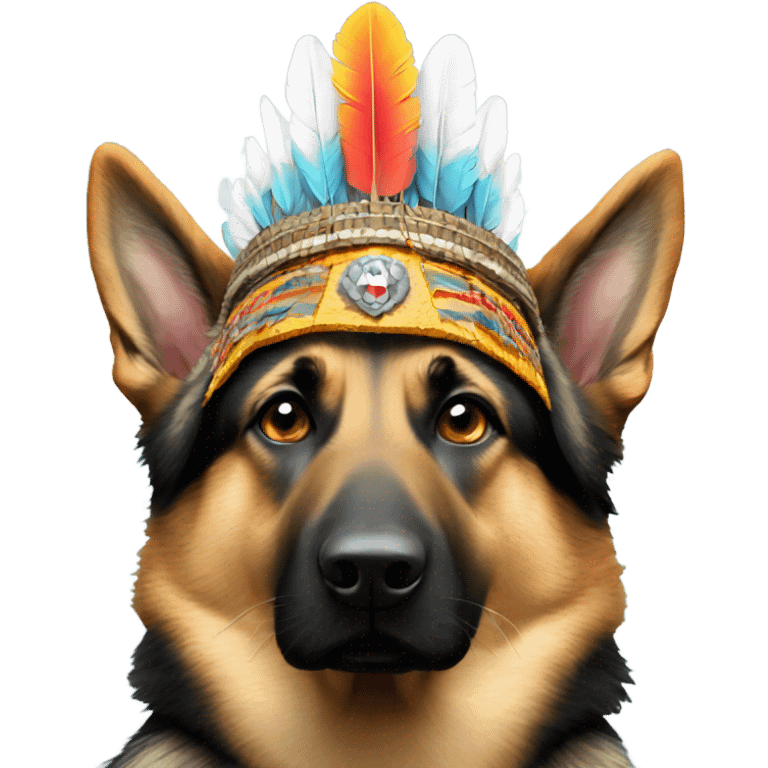 German shepherd chief headdress  emoji