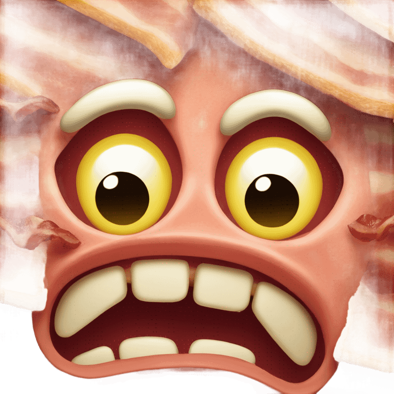 Scary Bacon face emoji