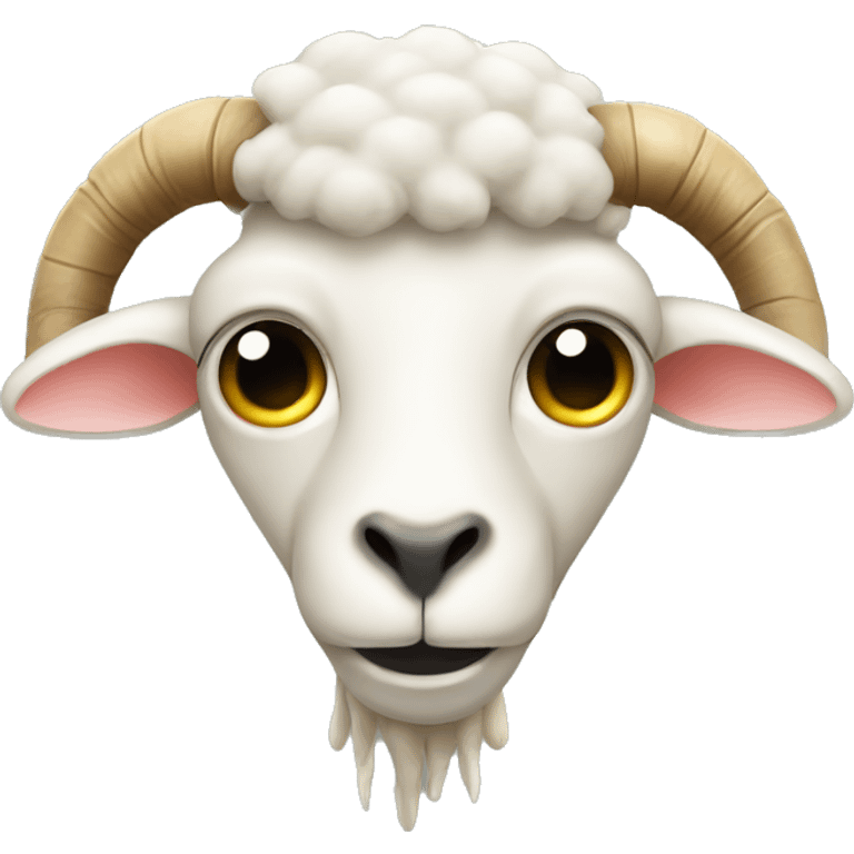 alien head with sheep horn emoji