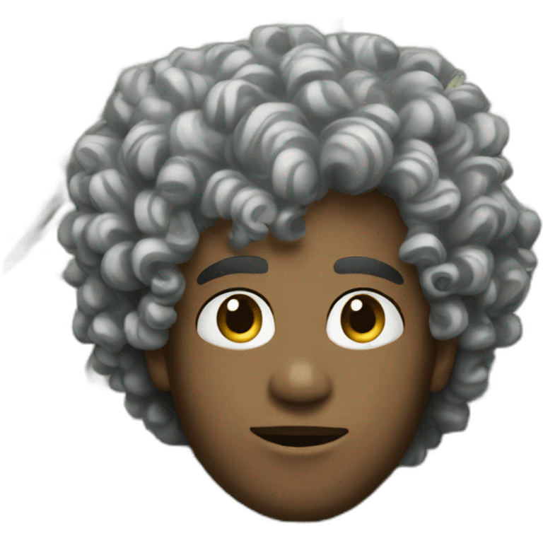 guy with o lot of money black curly emoji