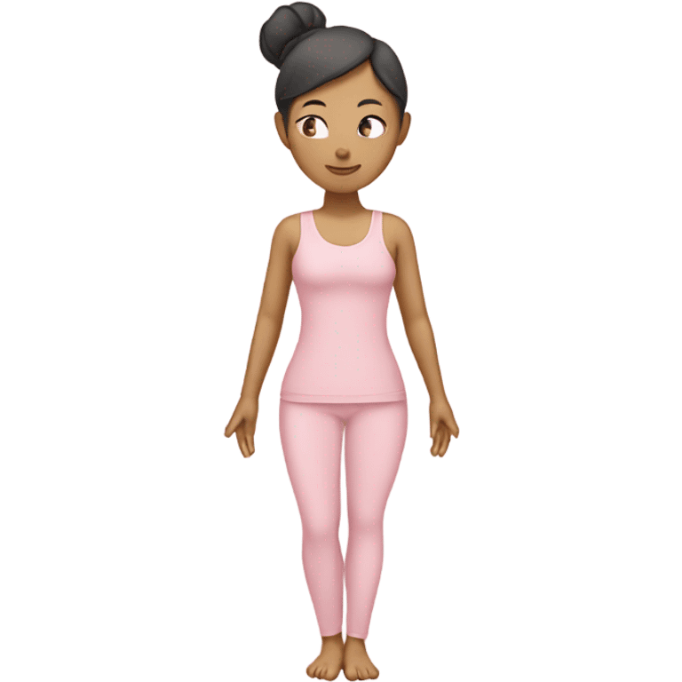 asian yoga girl light pink clothes  emoji