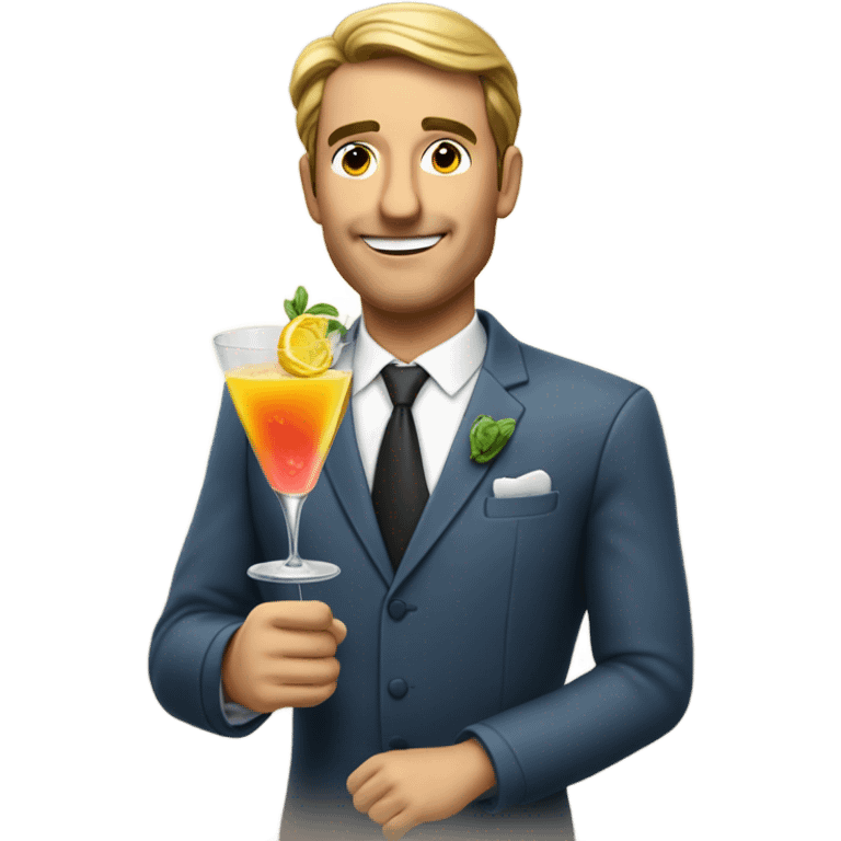 un homme boit un cocktail  emoji