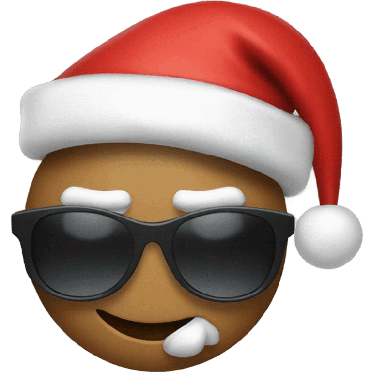 Brutus Buckeye wearing sunglasses and Santa hat emoji