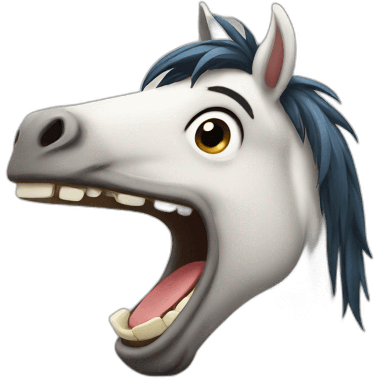 A horse laughing emoji