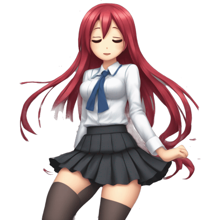 full body short skirt tights sleeping Rias Gremory anime style art emoji