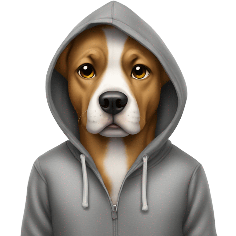 Dog wearing a hoodie smoking  emoji