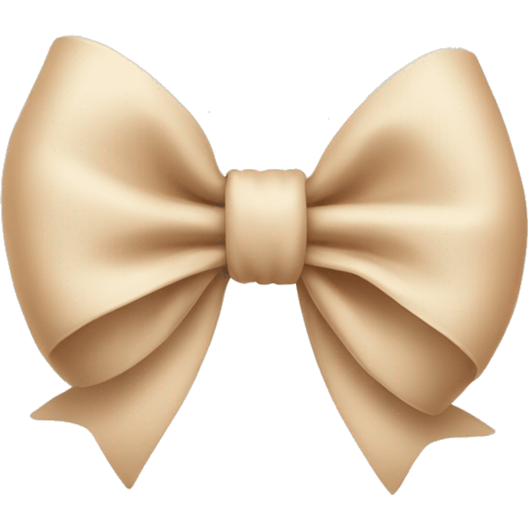 Cute beige bow with hearts  emoji