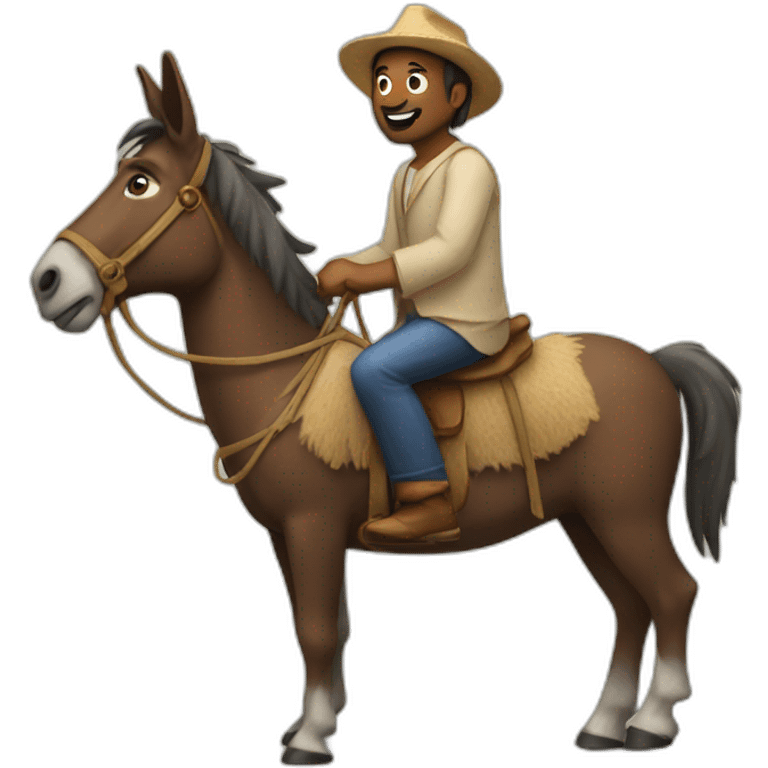 A man on donkey emoji