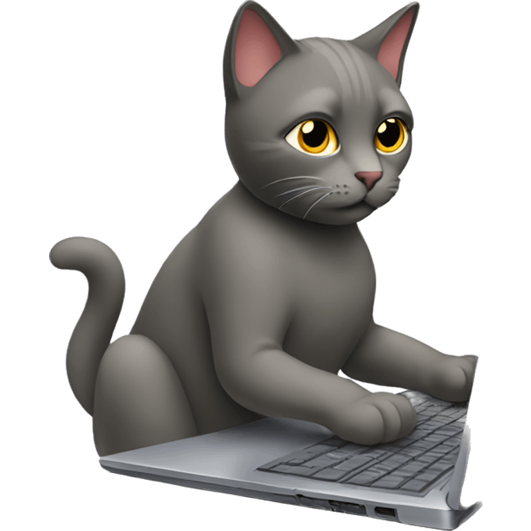 The cat is working on a laptop emoji