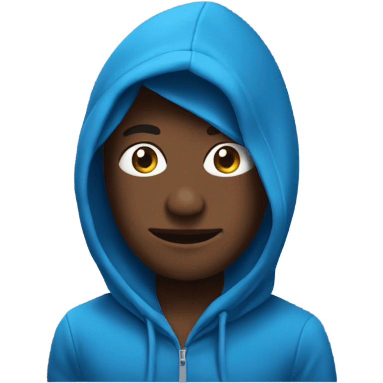 Blue hoodie with wawes emoji