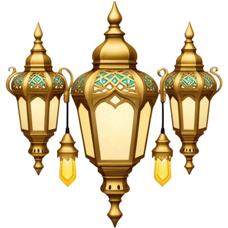 Rococo vintage style Ramadan lights emoji