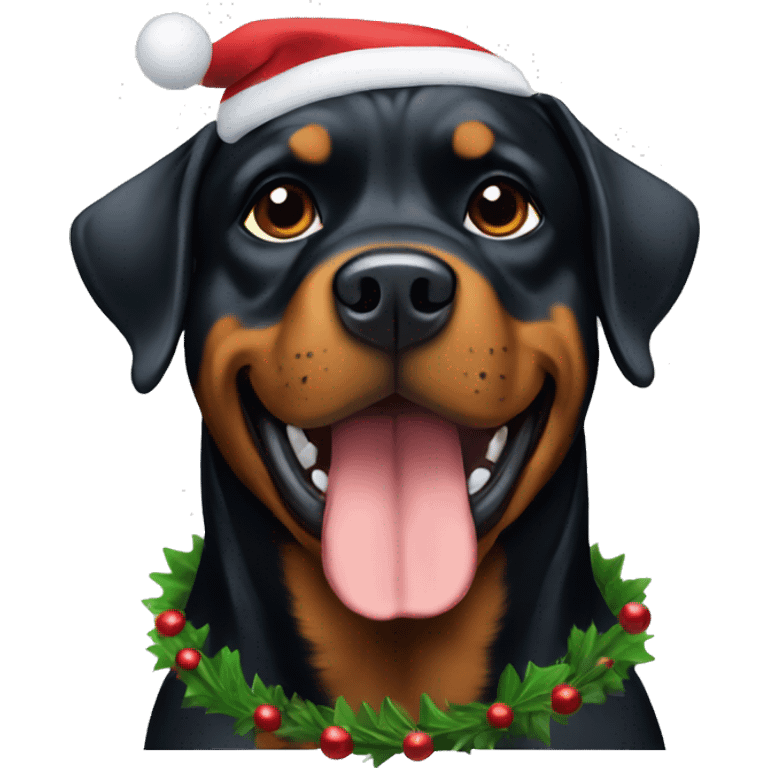 Christmas Rottweiler  emoji