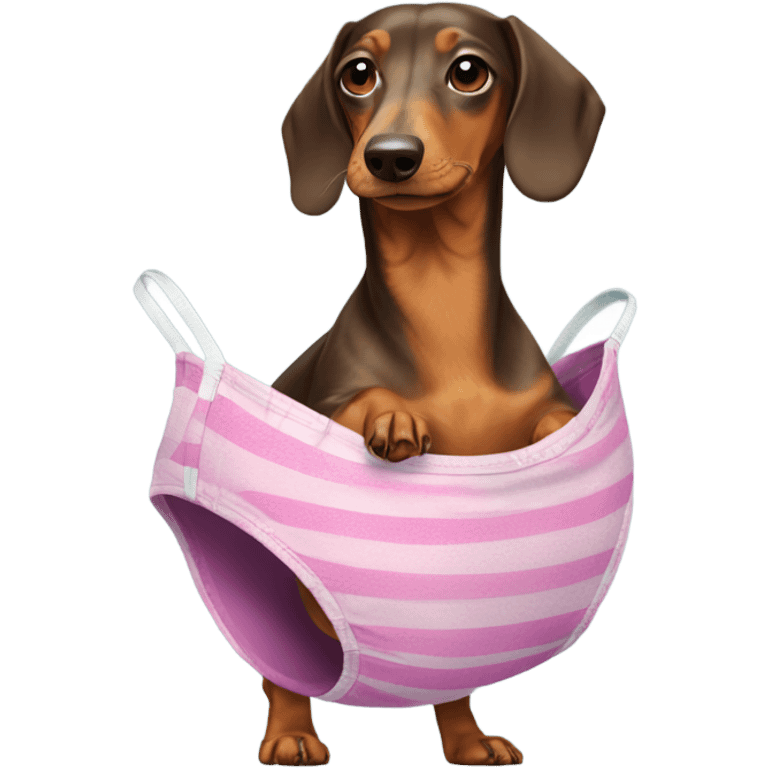 Dachshund wearing bathing suit emoji