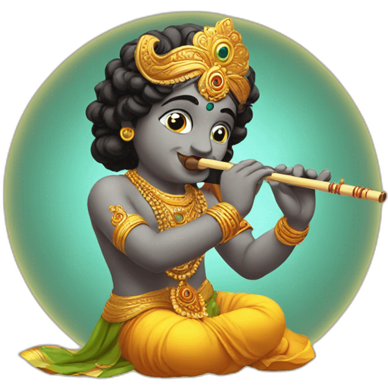 lord krishna playing flute emoji