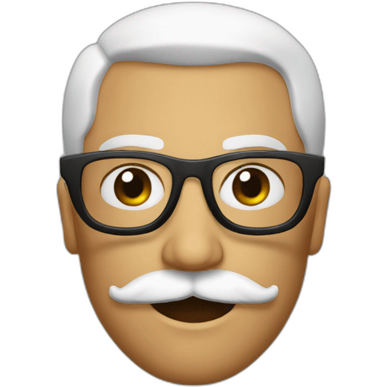 bold albanian with mustache and glasses emoji