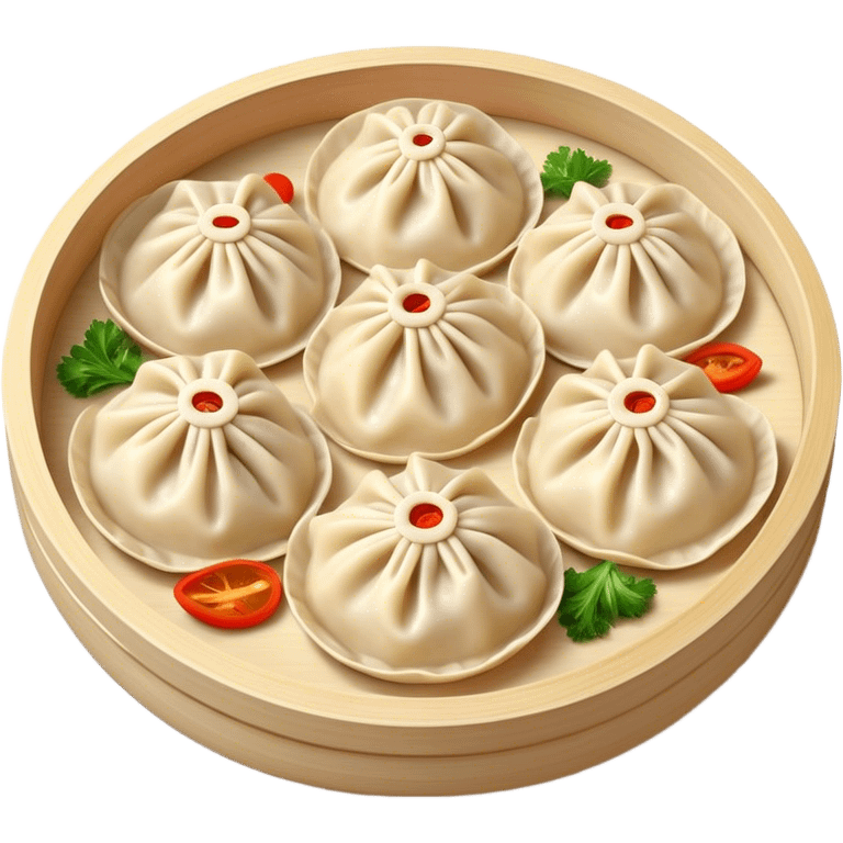 Cinematic Realistic Jiaozi Dish Emoji, depicted as delicate, handcrafted dumplings filled with savory meat and vegetables, rendered with detailed textures and warm, inviting lighting. emoji