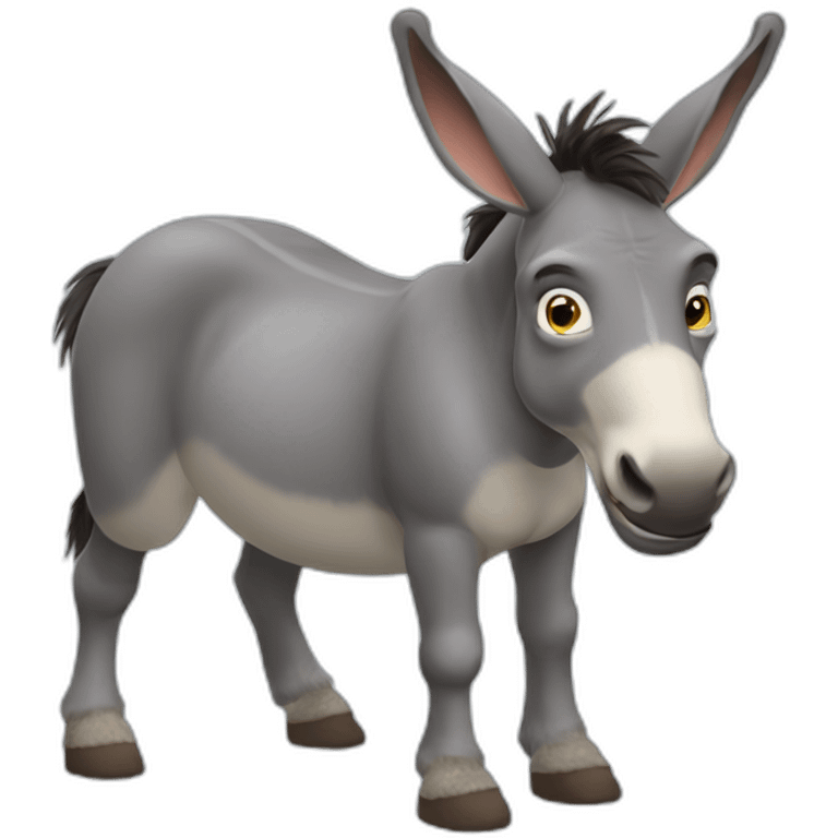 Donkey from shrek nibbling on his feet emoji