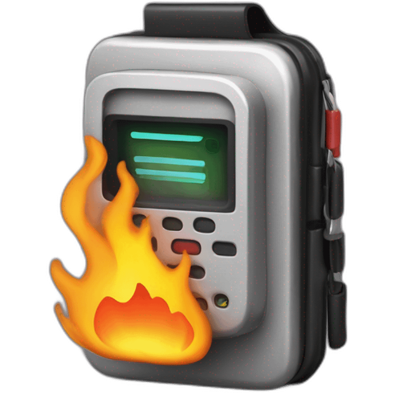 pager beeper on fire emoji