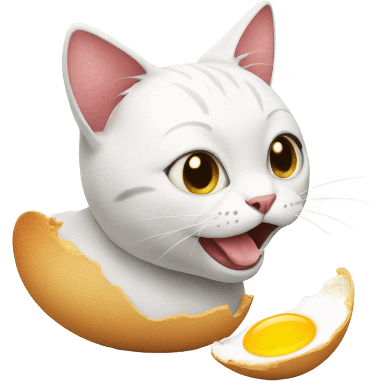 Cat eat egg emoji