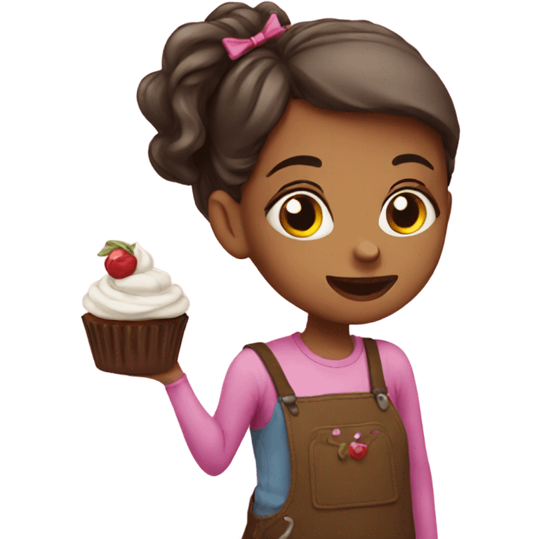 girl with a cupcake emoji