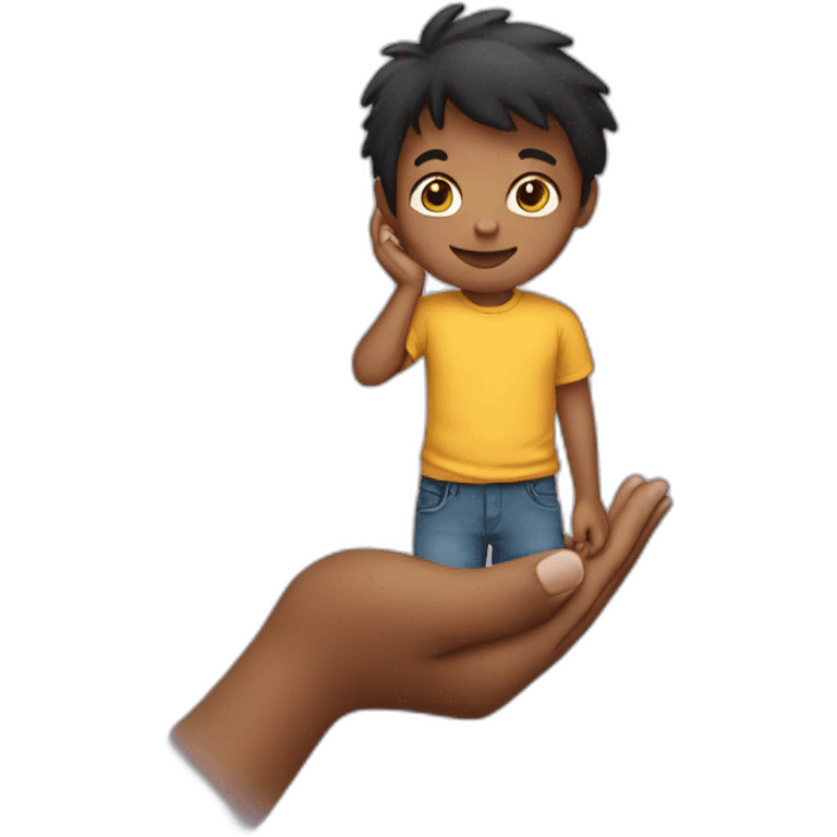 Boy on hand emoji