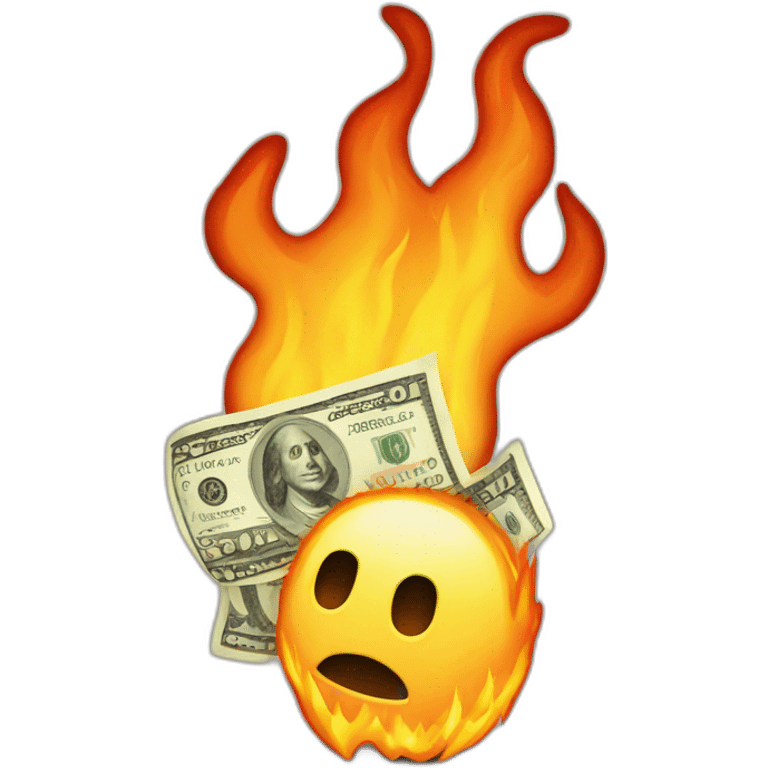 dollar on fire emoji