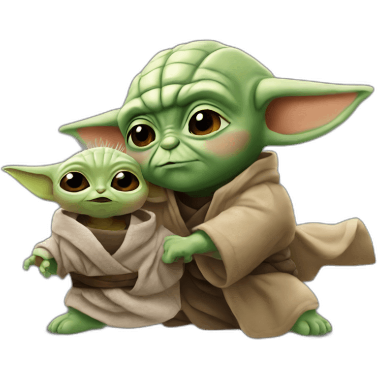 Lebron fighting baby yoda emoji