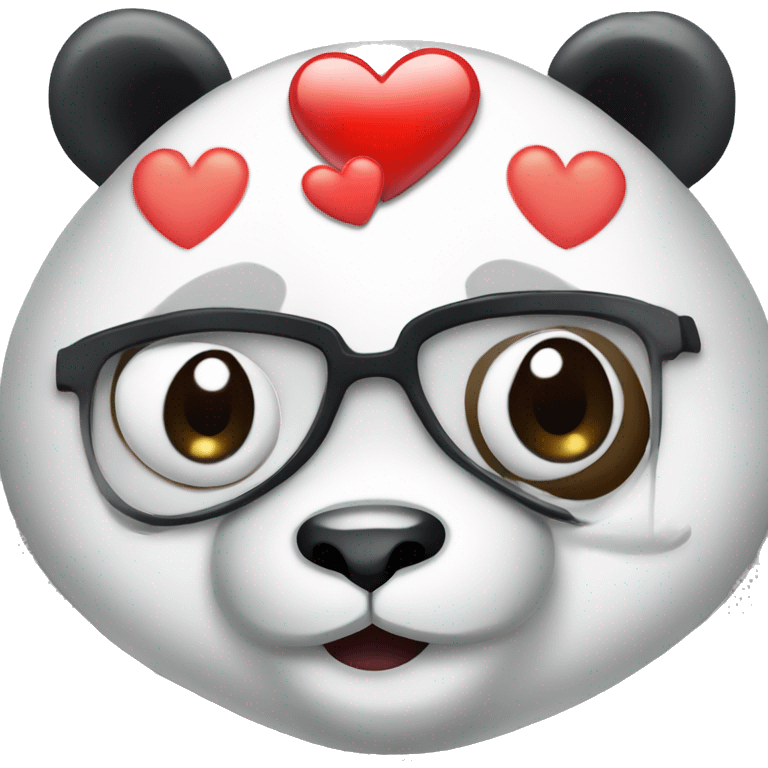 Panda con corazón en los ojos emoji