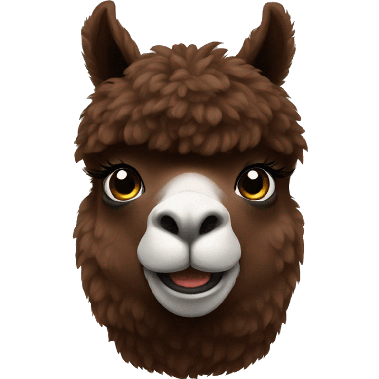 Dark brown alpaca  emoji