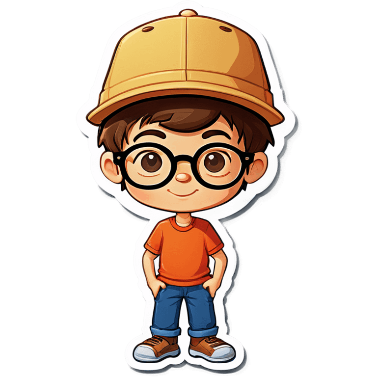 boy with hat and glasses emoji