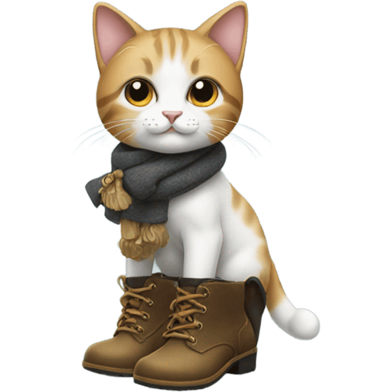 Cat wearing boots emoji