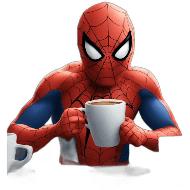 Spiderman drinking coffee  emoji