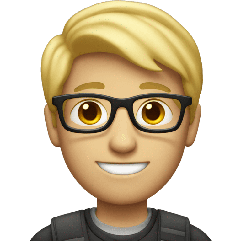 a blonde nerd boy emoji