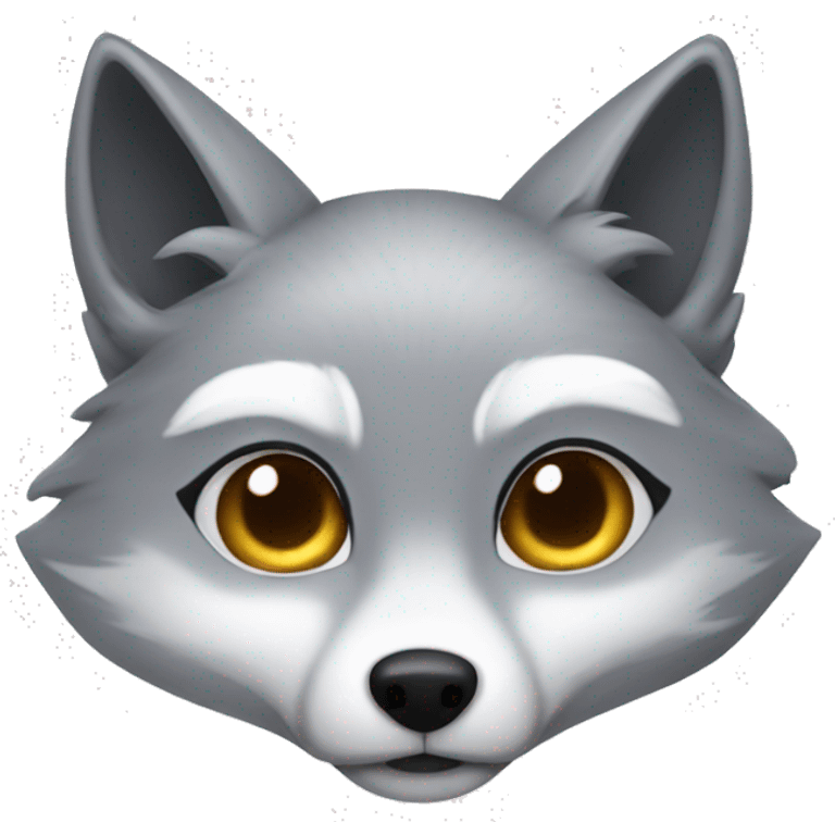 Silver gray marble fox emoji