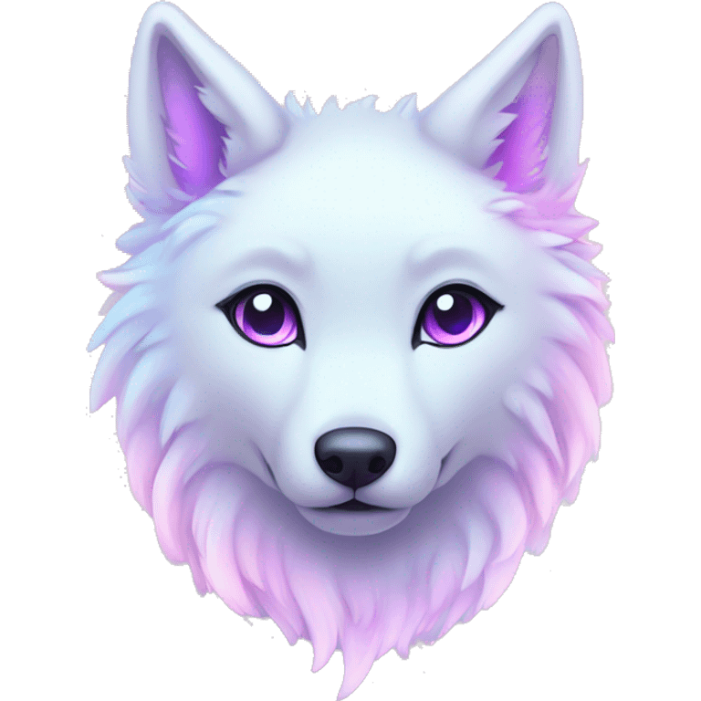 kawaii cute shiny pastel nebula wolf emoji