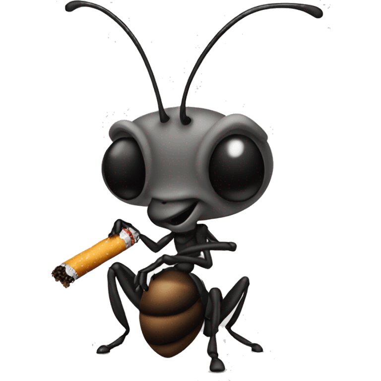 Small ant with cigarette emoji