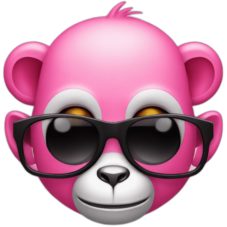 pink monkey with black sun glasses emoji