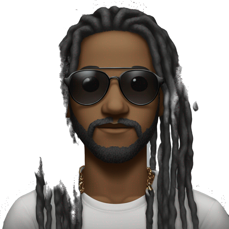 i want a black dread locks with a street drip he like chain watch black sunglasses emoji